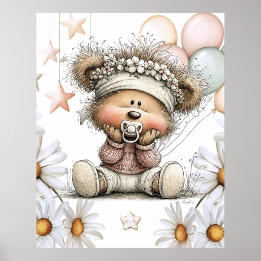 Sierlijke Teddibeer Poster (Voorkant)