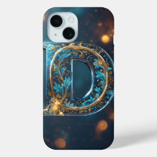 Sierlijke Transparante Letter D iPhone 15 Case