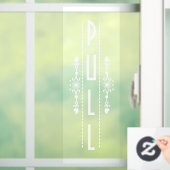 Sierlijke trekdeur bord, raamsticker (Huis)