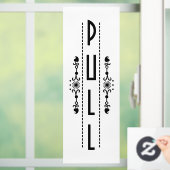 Sierlijke trekdeur bord, raamsticker (Huis)