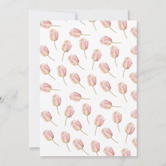 sierlijke tulpen bruids douche uitnodiging (Achterkant)