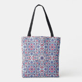 Sierlijke Turkse tegelpatroon Tote Bag (Achterkant)