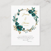 Sierlijke turquoise bloemen Orthodoxe Huwelijksgeb Plaatskaartje (Voorkant)