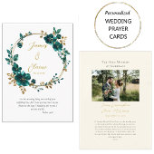 Sierlijke turquoise bloemen Orthodoxe Huwelijksgeb Plaatskaartje