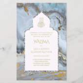 Sierlijke tweetalige WALIMA Nikah Moslim Huwelijk Flyer (Voorkant)