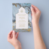 Sierlijke tweetalige WALIMA Nikah Moslim Huwelijk Flyer (Hand)