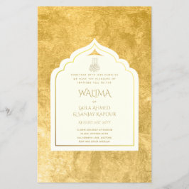 Sierlijke tweetalige WALIMA Nikah Moslim Huwelijk Flyer