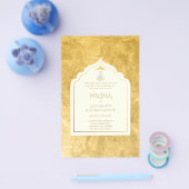 Sierlijke tweetalige WALIMA Nikah Moslim Huwelijk Flyer (Enkel)