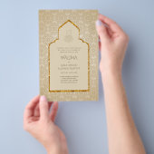 Sierlijke tweetalige WALIMA Nikah Moslim Huwelijk Flyer (Hand)