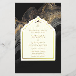 Sierlijke tweetalige WALIMA Nikah Moslim Trouwdag Flyer