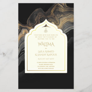 Sierlijke tweetalige WALIMA Nikah Moslim Trouwdag Flyer