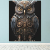 Sierlijke Uurwerk Uil Canvas Afdruk (Insitu (Houten vloer))