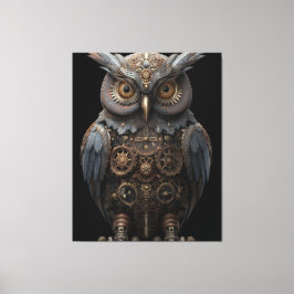 Sierlijke Uurwerk Uil Canvas Afdruk