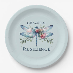 Sierlijke veerkracht - Artistieke libel Papieren Bordje