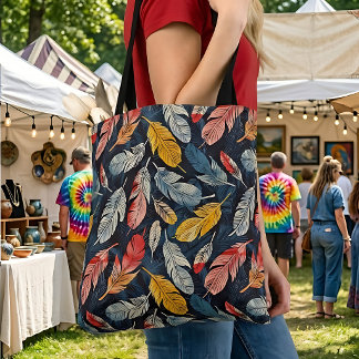 Sierlijke veren tote bag