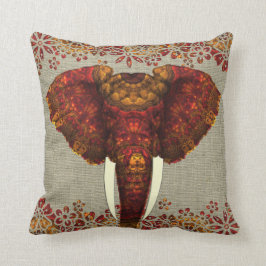 Sierlijke Versierde Olifant Ontwerp Kussen