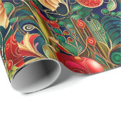 Sierlijke Vibrant Kerstmis Cadeaupapier (Rol Hoek)