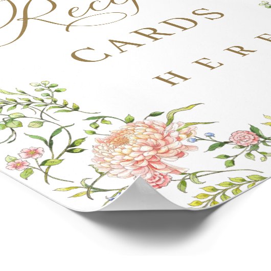 Sierlijke Victoriaanse sierlijke bloemrecept kaart Poster (Hoek)