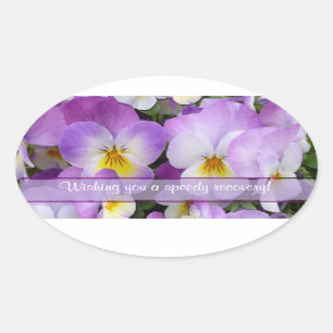 Sierlijke Viola's ~ Ovale Sticker