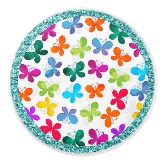 sierlijke vlinders keramische knop (Voorkant)