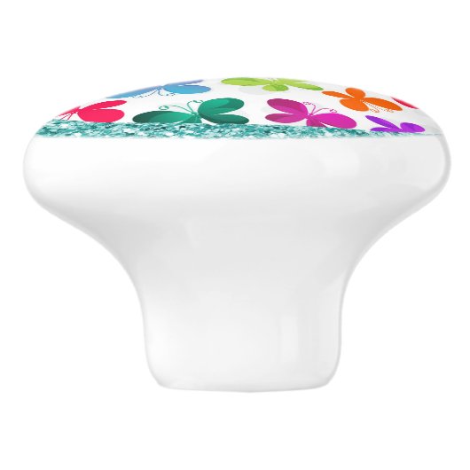 sierlijke vlinders keramische knop (Zijkant)