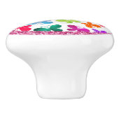 sierlijke vlinders keramische knop (Zijkant)