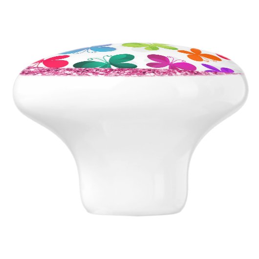 sierlijke vlinders keramische knop (Zijkant)