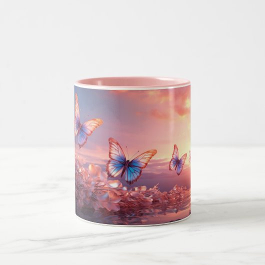 sierlijke vlinders keramische Mok (Center)