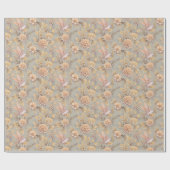 Sierlijke Vogel Bloempatroon Cadeaupapier (Vlak)
