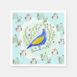 Sierlijke vogel papieren servetten