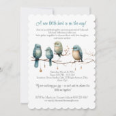 Sierlijke Vogels op Takken  Pastel Baby Shower Kaart (Voorkant)