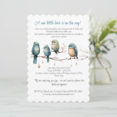 Sierlijke Vogels op Takken Pastel Baby Shower Kaart (Staand voorkant)