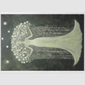 Sierlijke Vrouw Bloemen Groene Gown V6 Decoupage Tissuepapier (Voorkant)