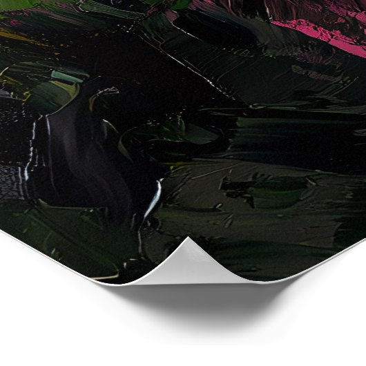 Sierlijke vrouw in bloementuin in impressionist poster (Hoek)