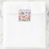 Sierlijke  Waterverf Floral Vierkante Sticker (Tas)