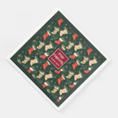 Sierlijke Waterverf gepersonaliseerde vakantie ser Servet (Hoek)