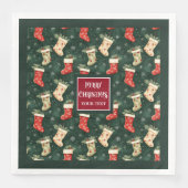 Sierlijke Waterverf gepersonaliseerde vakantie ser Servet (Voorkant)