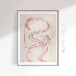 Sierlijke weelderige roze abstracte vrouwelijke mu poster