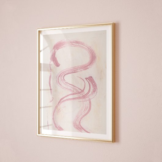 Sierlijke weelderige roze abstracte vrouwelijke mu poster