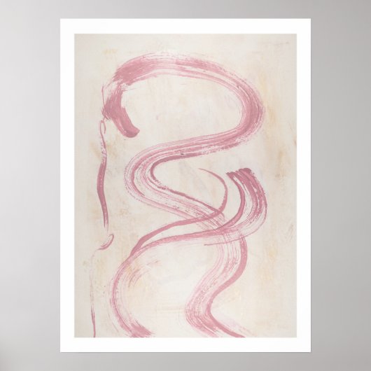 Sierlijke weelderige roze abstracte vrouwelijke mu poster (Voorkant)