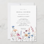 sierlijke wilde bloem bruids douche uitnodiging (Voorkant)