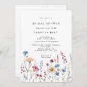 sierlijke wilde bloem bruids douche uitnodiging (Voorkant / Achterkant)