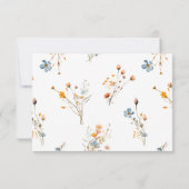 sierlijke wilde bloemen rustieke boho bruiloft RSVP kaartje (Achterkant)