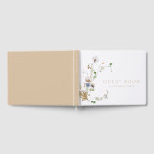 Sierlijke Wildflower Zachte Tan Gastenboek (Volledig)
