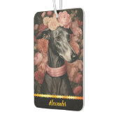 Sierlijke windhond omringd door bloeiende rozen luchtverfrisser (Links)