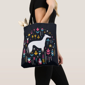 sierlijke windhondenbloesems tote bag