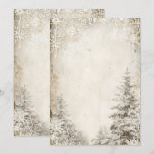 Sierlijke winterboom uitnodiging sjabloon | Vintag (Voorkant / Achterkant)