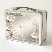 Sierlijke witte bloem lunchbox (Achterkant)