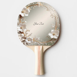 Sierlijke witte bloem pingpongbat tafeltennisbatje