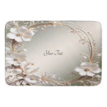 Sierlijke witte bloemen badmat
